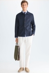 Linen cotton textured overshirt