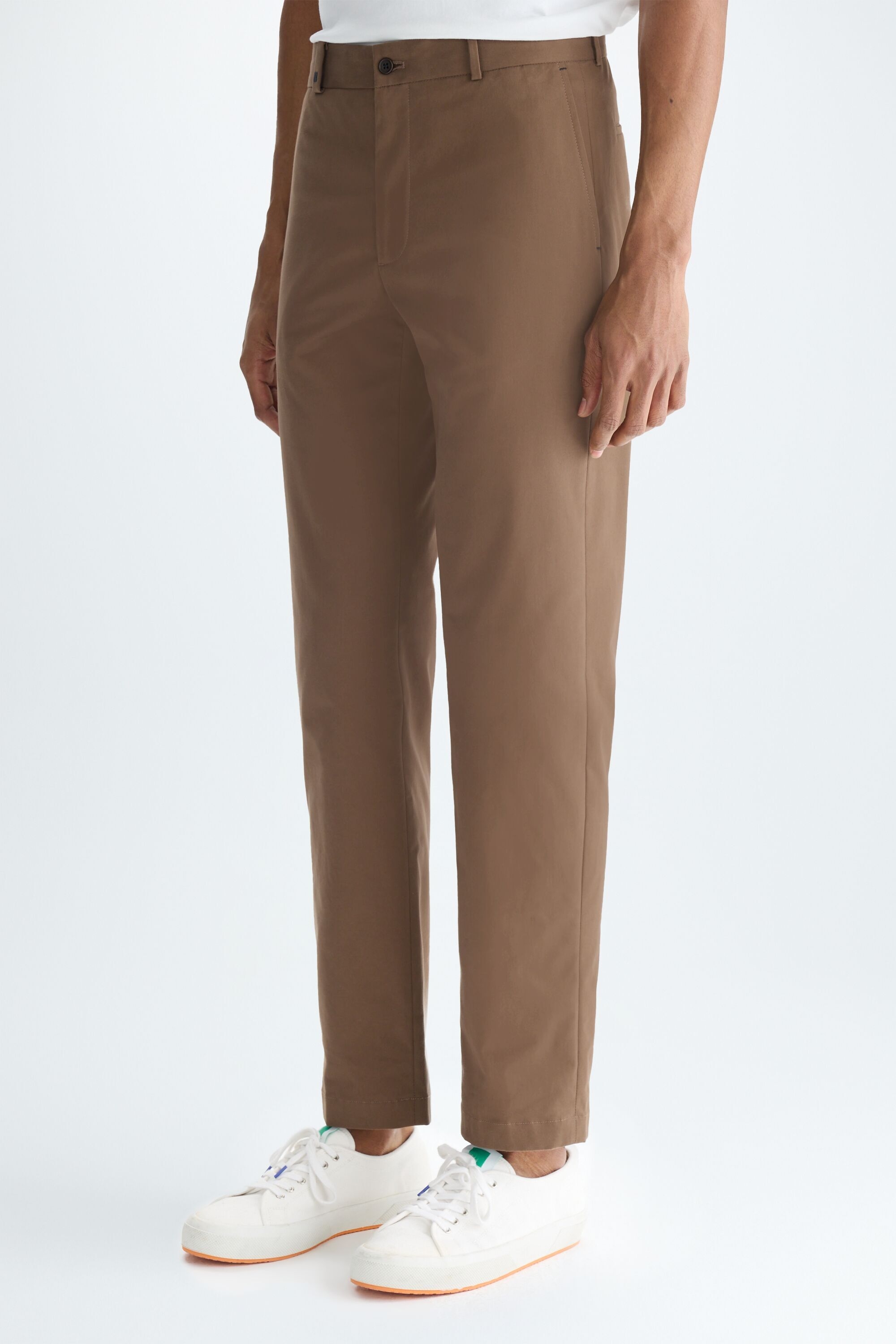 Pantalón chino regular fit sarga algodón