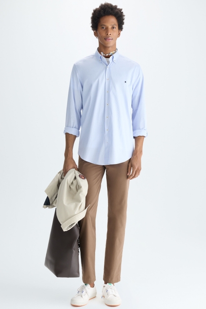 COTTON TWILL REGULAR FIT CHINO TROUSERS