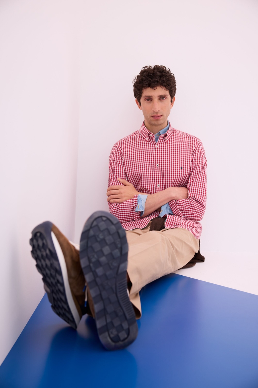 COTTON TWILL REGULAR FIT CHINO TROUSERS