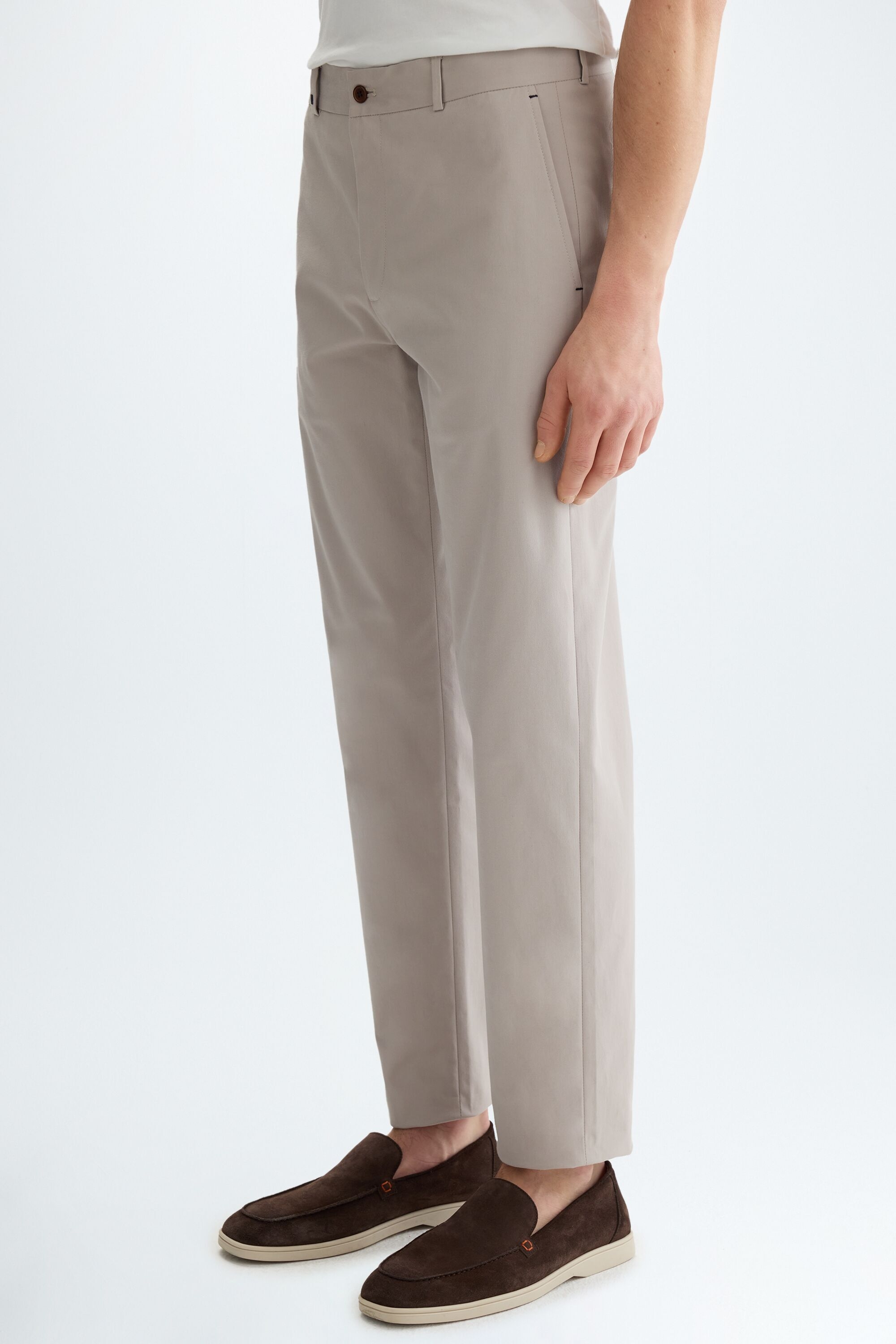 Cotton twill regular fit chino trousers