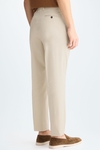 Cotton twill classic fit suit trousers