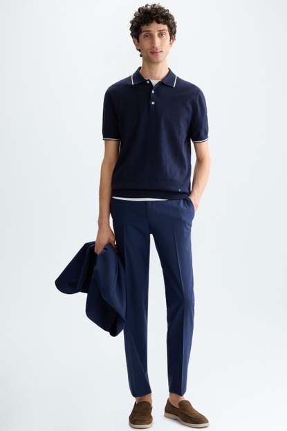 WOOL FIL-À-FIL CLASSIC FIT SUIT TROUSERS