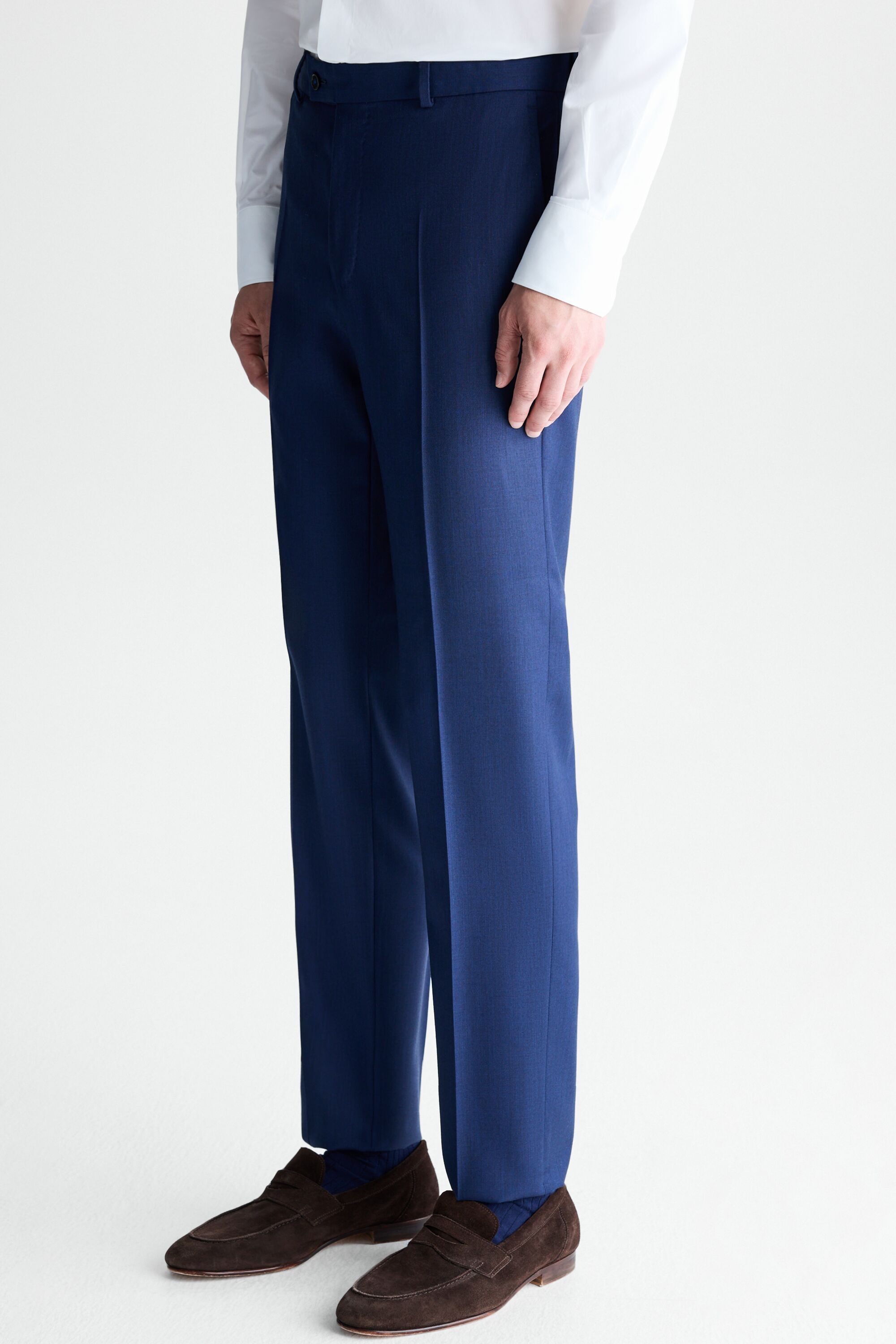 Pantalón de traje classic fit microserreta lana