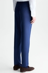 Wool micro zig-zag weave classic fit suit trousers