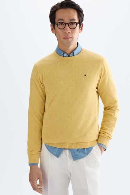 COTTON CREW-NECK SWEATER