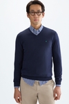 Pima cotton V-neck sweater