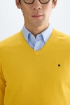 Pima cotton V-neck sweater