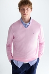 V-neck pima cotton sweater