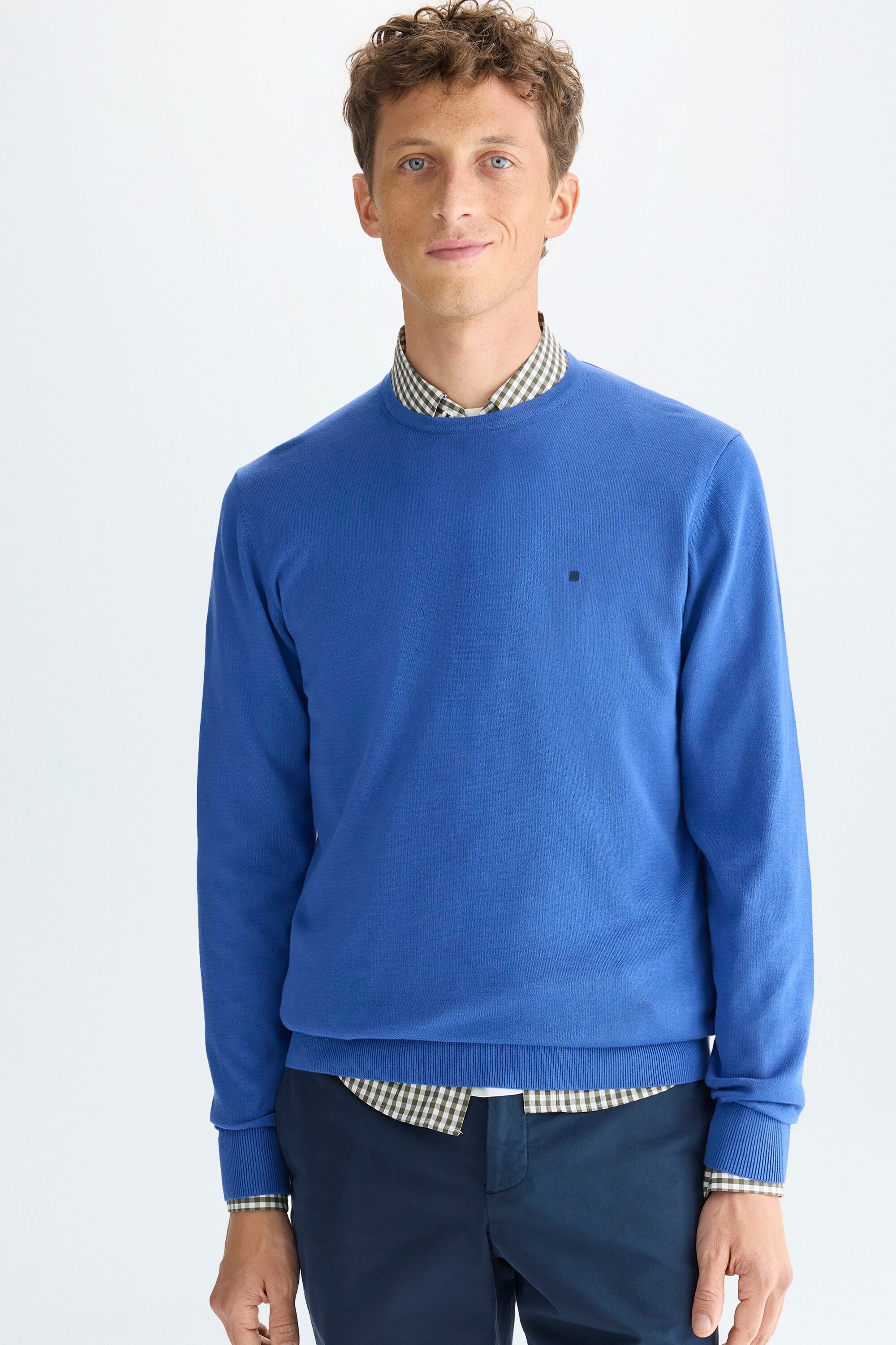 Pima cotton crew-neck sweater