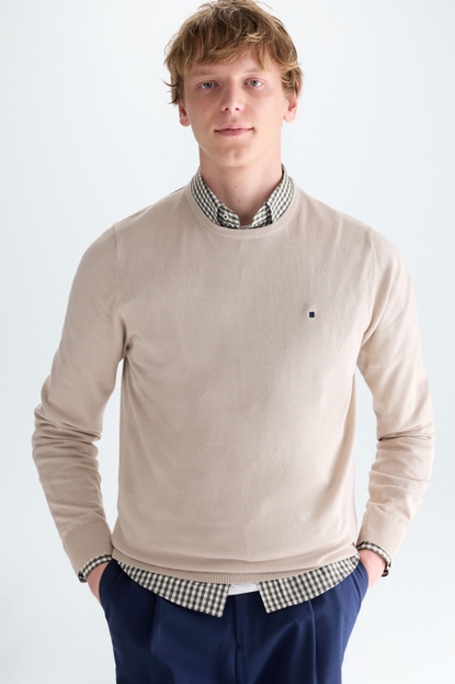 PIMA COTTON CREW-NECK SWEATER