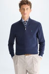 Pima cotton half-zip sweater