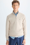 Pima cotton half-zip sweater