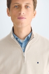 Pima cotton half-zip sweater