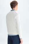 Textured pima cotton sweater