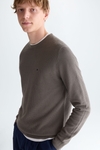 Textured pima cotton sweater