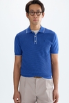 Textured knit polo shirt