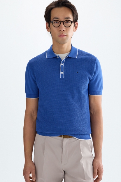 TEXTURED KNIT POLO SHIRT