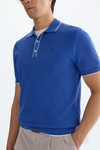 Textured knit polo shirt