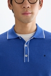 Textured knit polo shirt