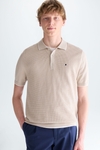 Textured knit polo shirt