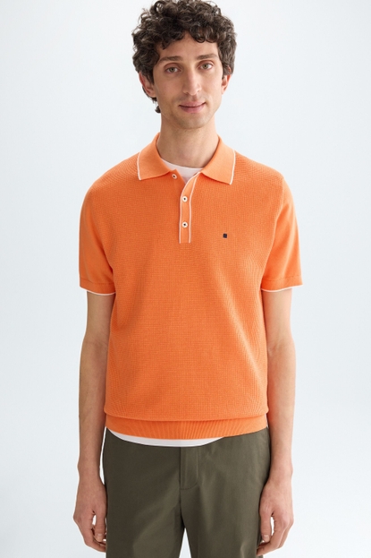 TEXTURED KNIT POLO SHIRT