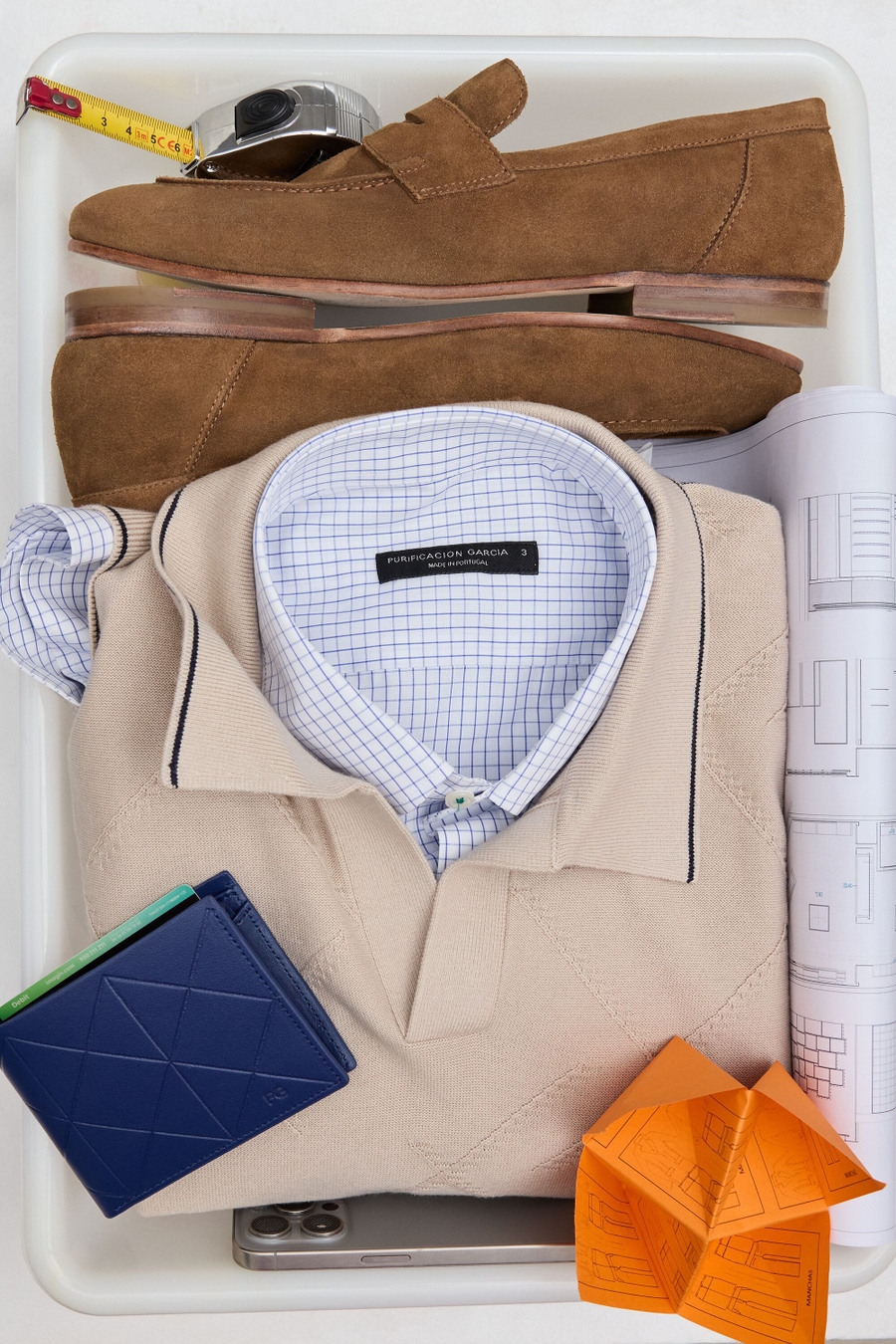 POLO COLLAR ORIGAMI PIMA COTTON SWEATER