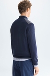 Pima cotton jacquard knit bomber jacket