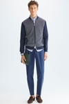 Pima cotton jacquard knit bomber jacket