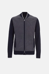 Pima cotton jacquard knit bomber jacket