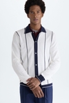 Striped pima cotton knit overshirt