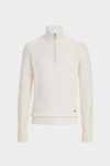 Half-zip cube textured cotton sweater