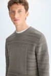 Cube textured cotton sweater