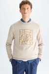 Intarsia pima cotton sweater