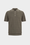 Cubes textured knit polo shirt