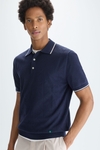 Origami pointelle knit polo shirt