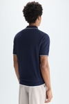 Origami pointelle knit polo shirt