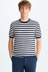 Striped pointelle knit t-shirt