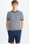 Striped pointelle knit t-shirt