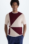 Origami intarsia textured pima cotton t-shirt