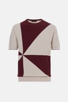 Origami intarsia textured pima cotton t-shirt