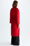 Double-faced wool wrap long coat