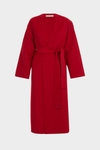 Double-faced wool wrap long coat