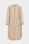 Quilted nylon reversible long coat