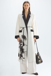 Floral print crepe oversize dust coat