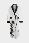 Floral print crepe oversize dust coat