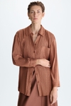 Pocket crinkle oversize shirt