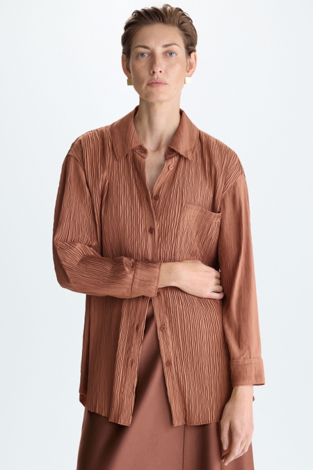 CAMISA OVERSIZE CRINKLE BOLSILLO