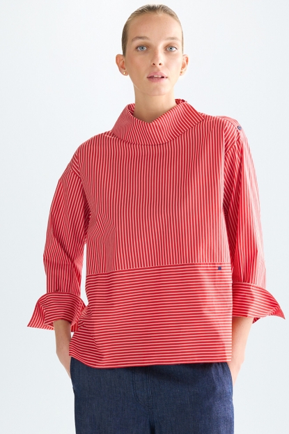 STRIPED POPLIN OVERSIZE SHIRT