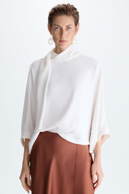 BLUSA OVERSIZE CREPÉ CUELLO PAÑUELO